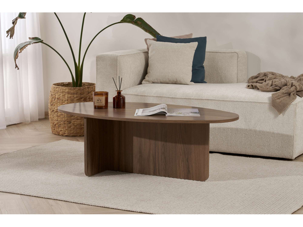 Houten salontafel "Orba" - 120 x 65 x 40 cm - Notelaar