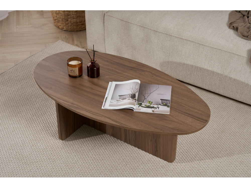 Houten salontafel "Orba" - 120 x 65 x 40 cm - Notelaar