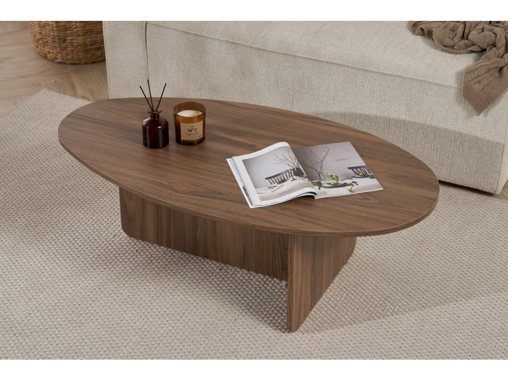 Houten salontafel "Orba" - 120 x 65 x 40 cm - Notelaar