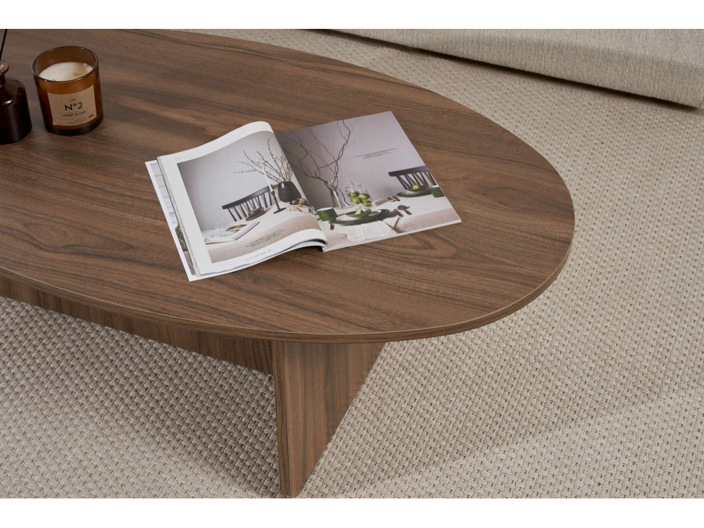 Houten salontafel "Orba" - 120 x 65 x 40 cm - Notelaar