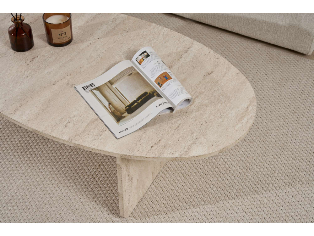 Houten salontafel "Orba" - 120 x 65 x 40 cm - Travertin