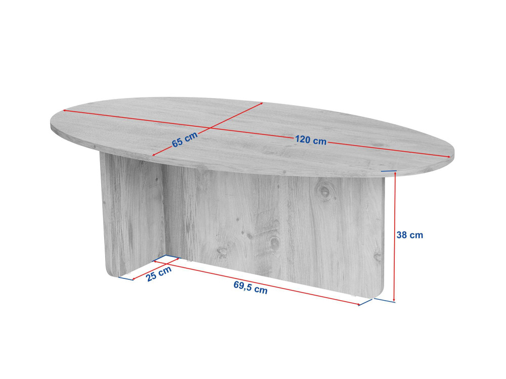 Houten salontafel "Orba" - 120 x 65 x 40 cm - Eik