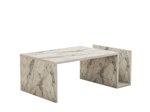 Houten salontafel "Memo" - 86 x 50 x 32 cm - Freesia marmer
