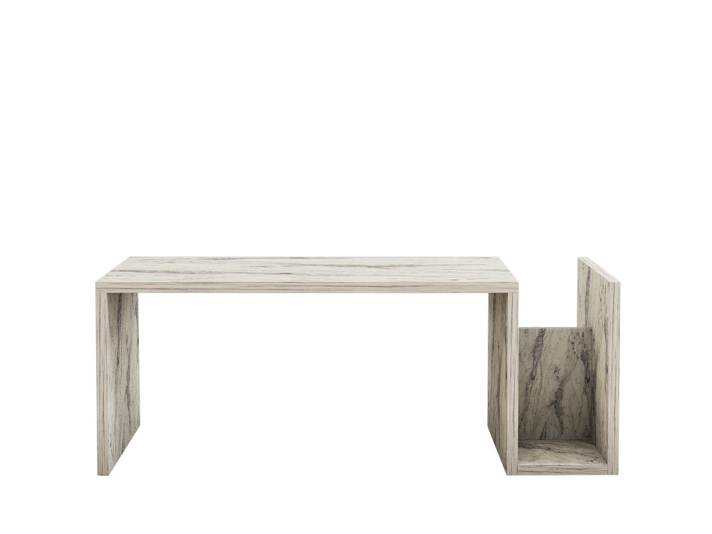 Houten salontafel "Memo" - 86 x 50 x 32 cm - Freesia marmer
