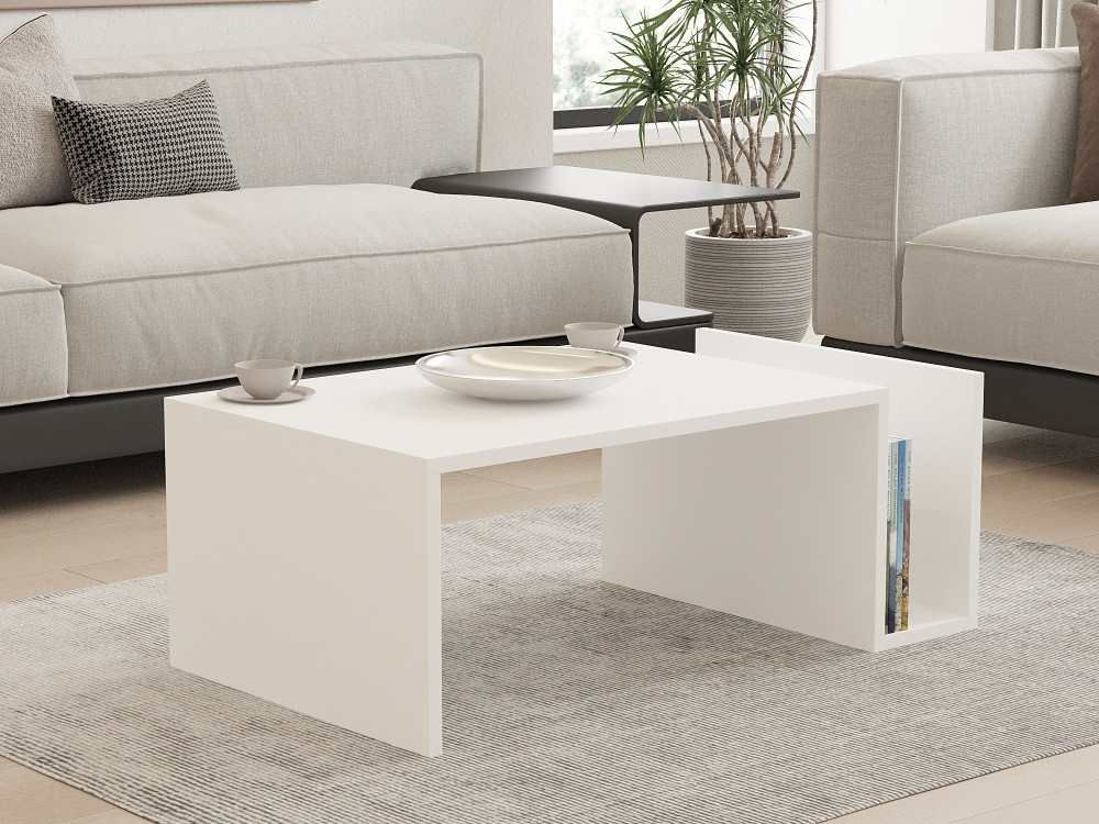 Houten salontafel Memo - 86 x 50 x 32 cm - Wit