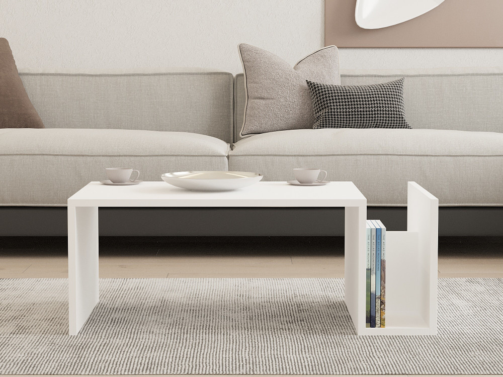 Houten salontafel Memo - 86 x 50 x 32 cm - Wit