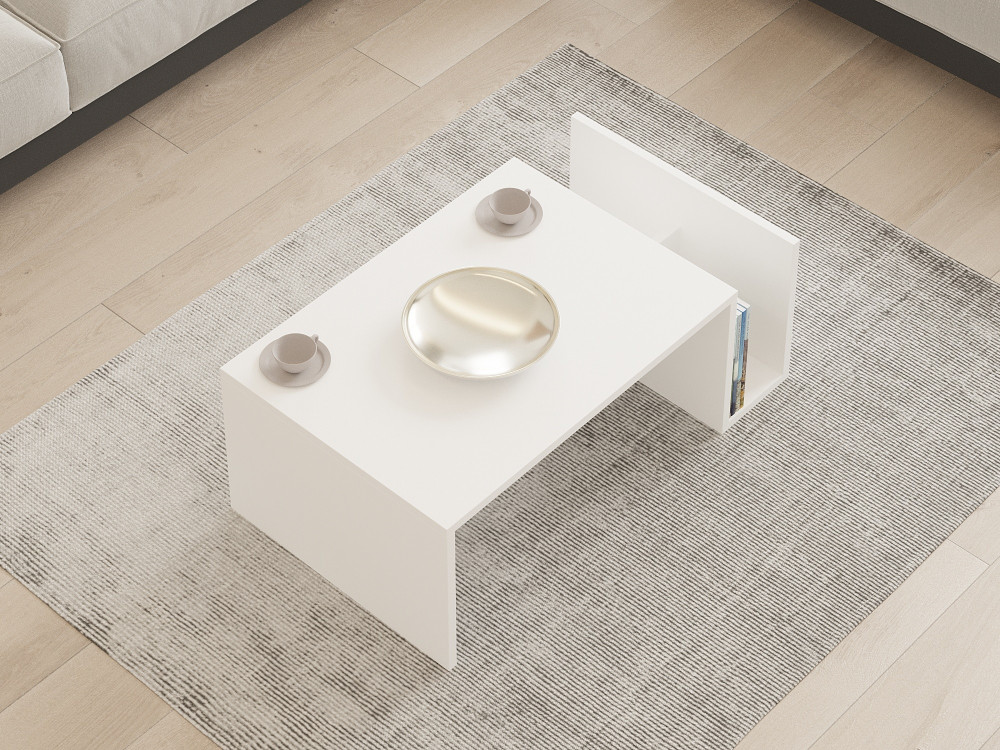 Houten salontafel Memo - 86 x 50 x 32 cm - Wit