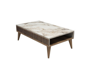 Houten salontafel "Milan" - 105 x 60 x 34 cm - Wit walnoothout
