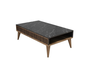 Houten salontafel "Milan" - 105 x 60 x 34 cm - Notelaar, Zwart