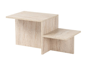 Houten salontafel "Harmony" - 80 x 40 x 40 cm - Travertin