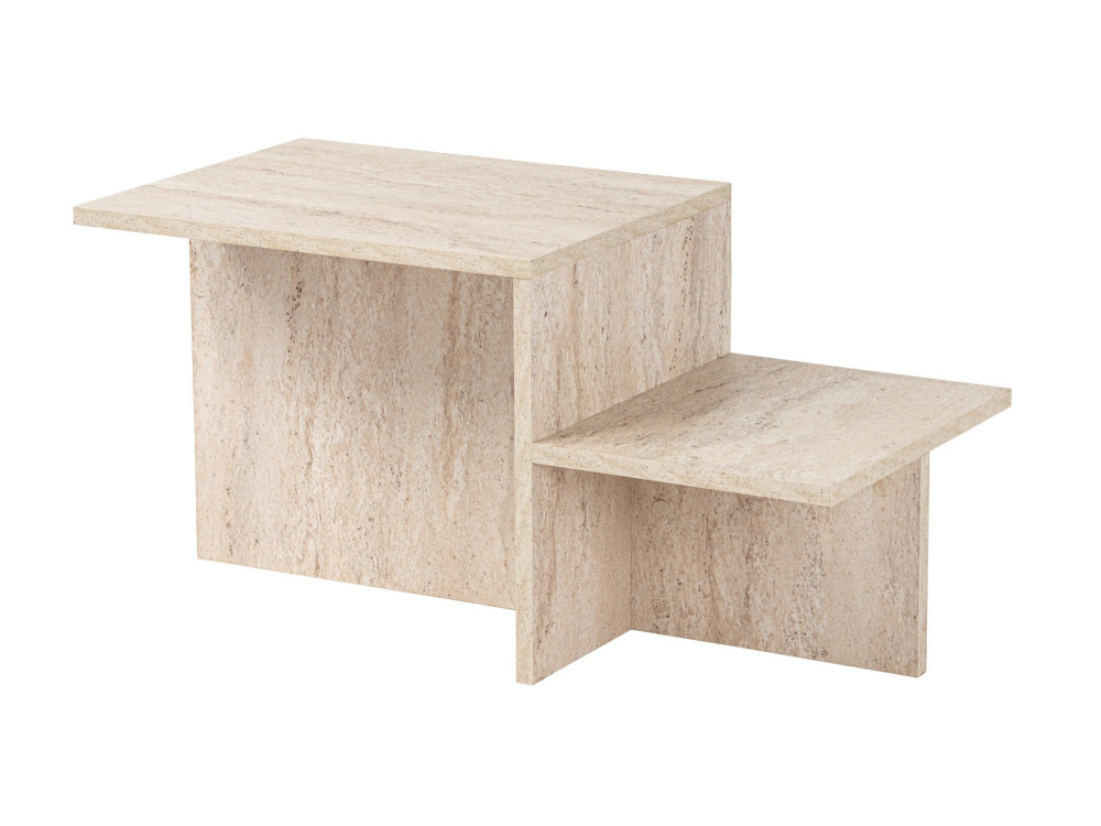 Houten salontafel "Harmony" - 80 x 40 x 40 cm - Travertin