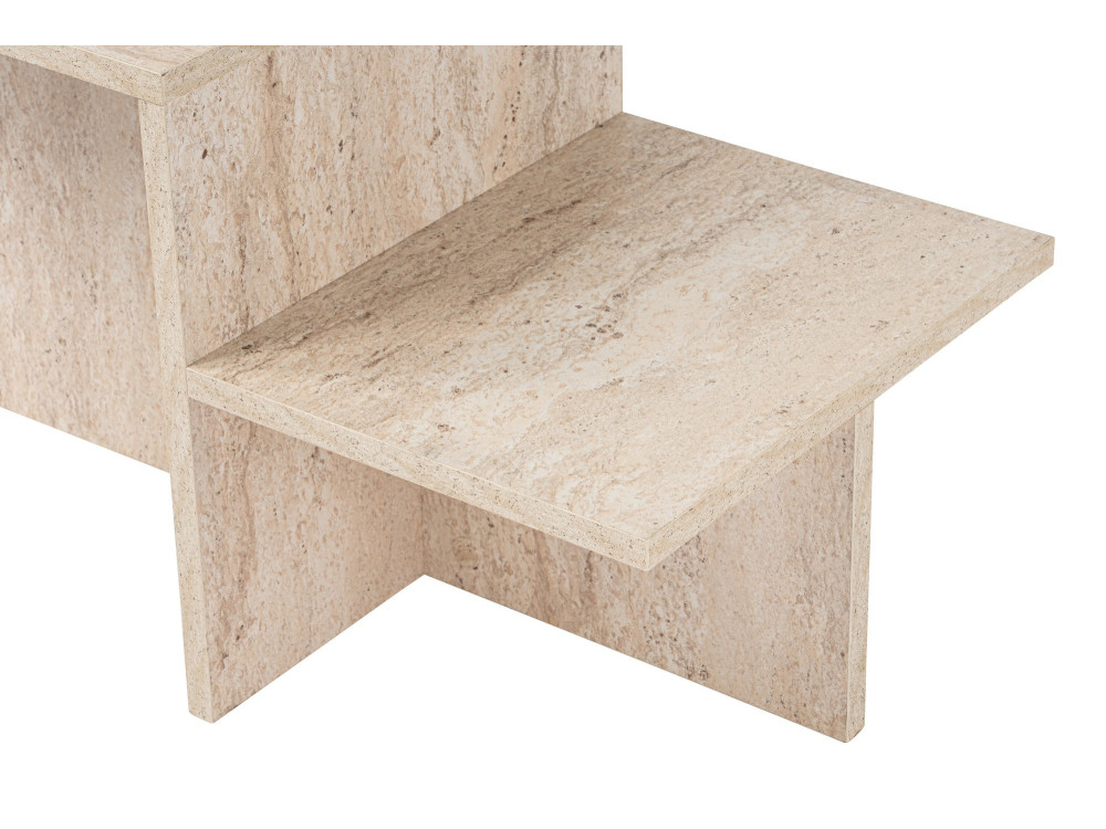Houten salontafel "Harmony" - 80 x 40 x 40 cm - Travertin