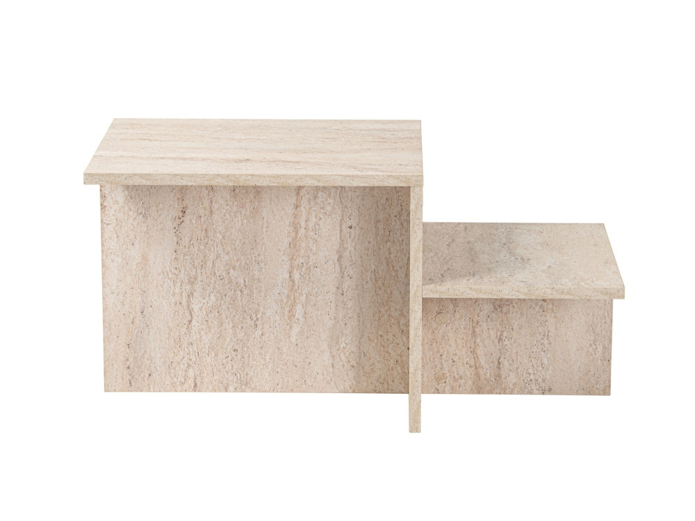 Houten salontafel "Harmony" - 80 x 40 x 40 cm - Travertin