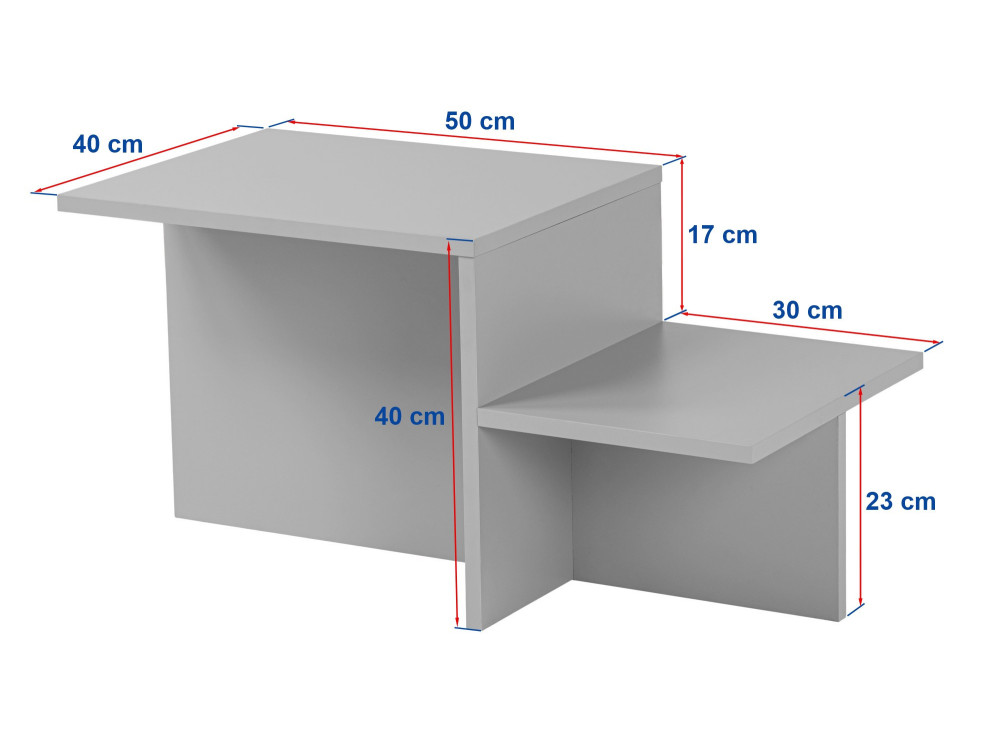Houten salontafel "Harmony" - 80 x 40 x 40 cm - Travertin