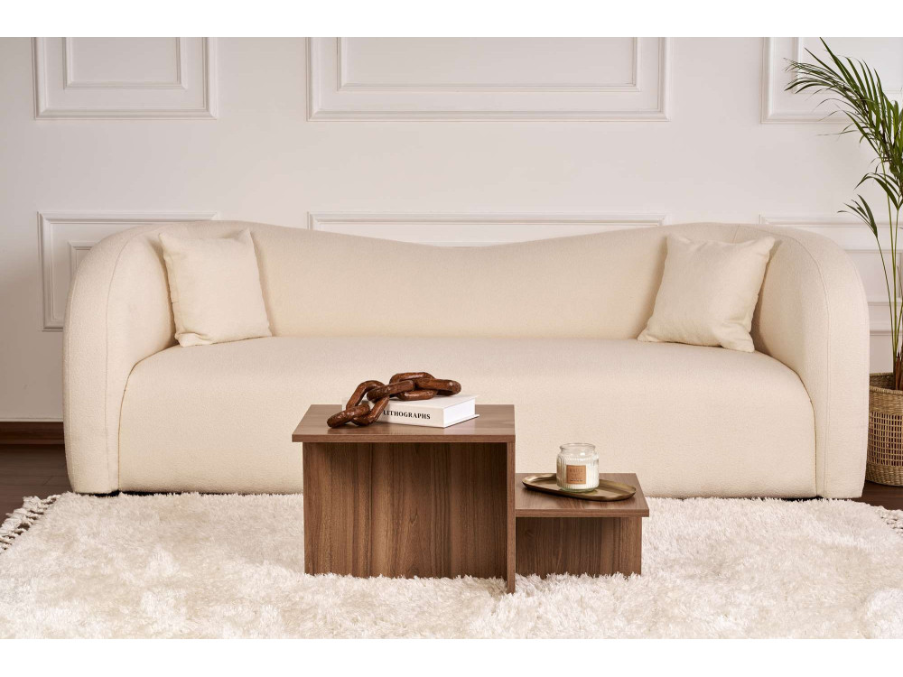 Houten salontafel "Harmony" - 80 x 40 x 40 cm - Notelaar