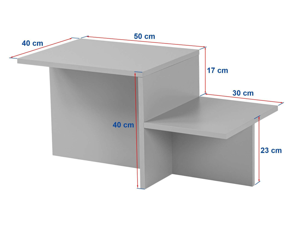 Houten salontafel "Harmony" - 80 x 40 x 40 cm - Notelaar