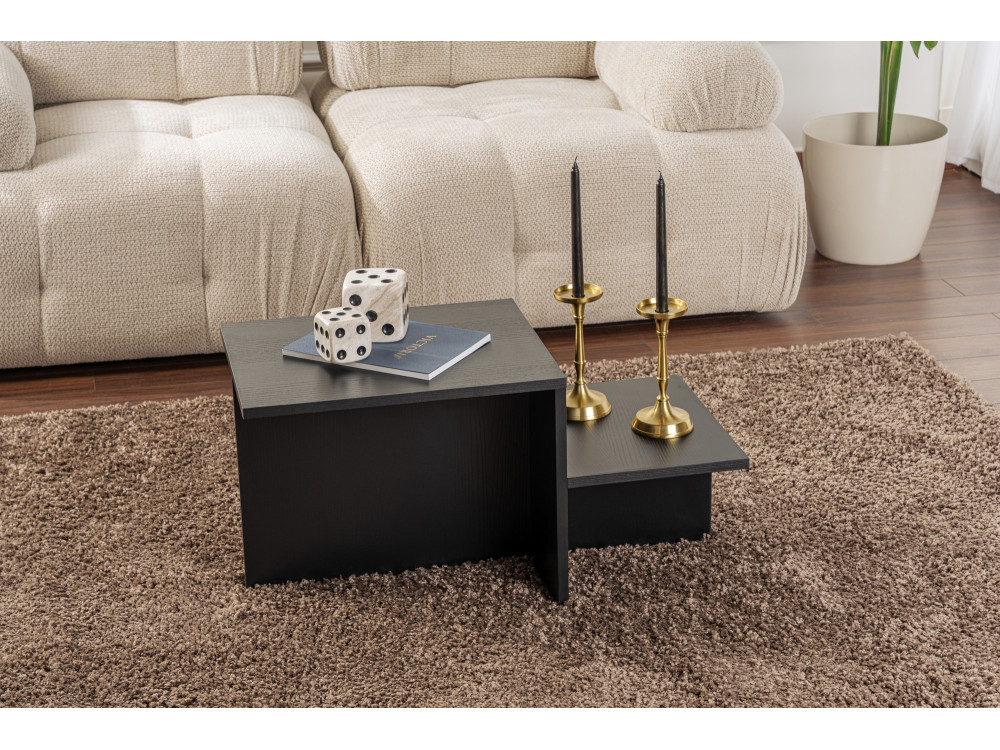 Houten salontafel "Harmony" 80 x 40 x 40 cm - Zwart hout