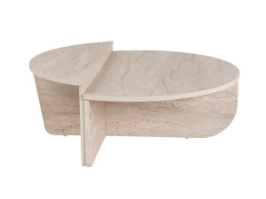 Houten salontafel "Orion" - 90 x 60 x 30 cm - Travertin