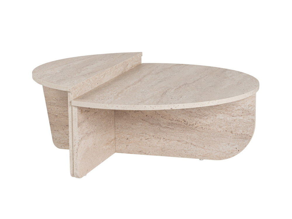 Houten salontafel "Orion" - 90 x 60 x 30 cm - Travertin