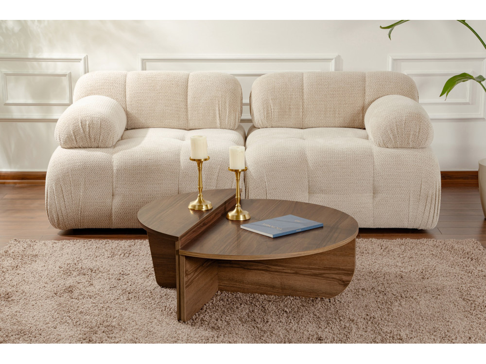 Houten salontafel "Orion" - 90 x 60 x 30 cm - Notelaar