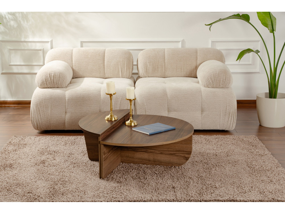 Houten salontafel "Orion" - 90 x 60 x 30 cm - Notelaar