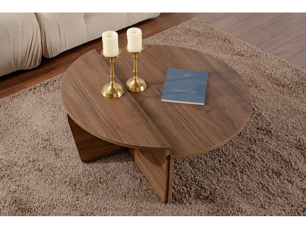 Houten salontafel "Orion" - 90 x 60 x 30 cm - Notelaar