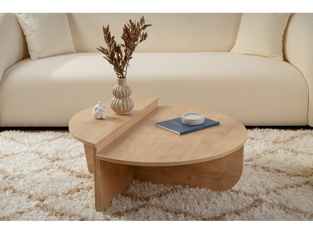 Houten salontafel "Orion" - 90 x 60 x 30 cm - Honing eik