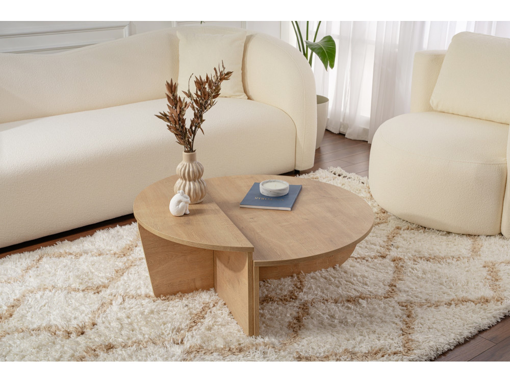 Houten salontafel "Orion" - 90 x 60 x 30 cm - Honing eik