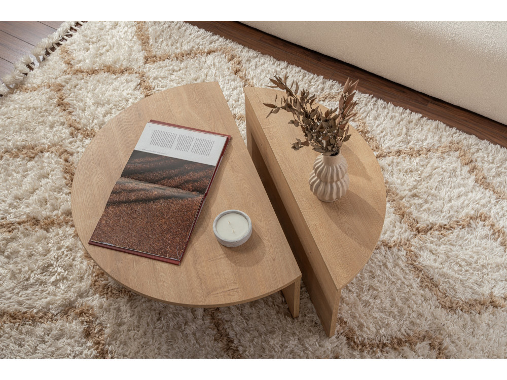 Houten salontafel "Orion" - 90 x 60 x 30 cm - Honing eik