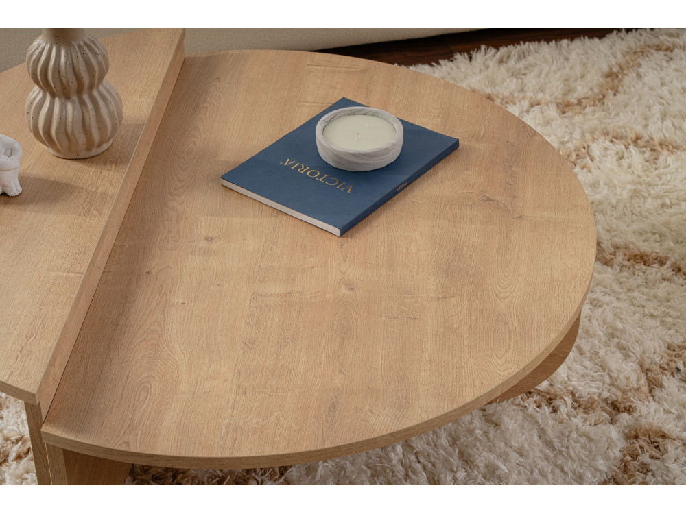 Houten salontafel "Orion" - 90 x 60 x 30 cm - Honing eik