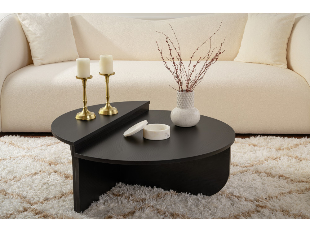 Houten salontafel "Orion" - 90 x 60 x 30 cm - Zwart hout