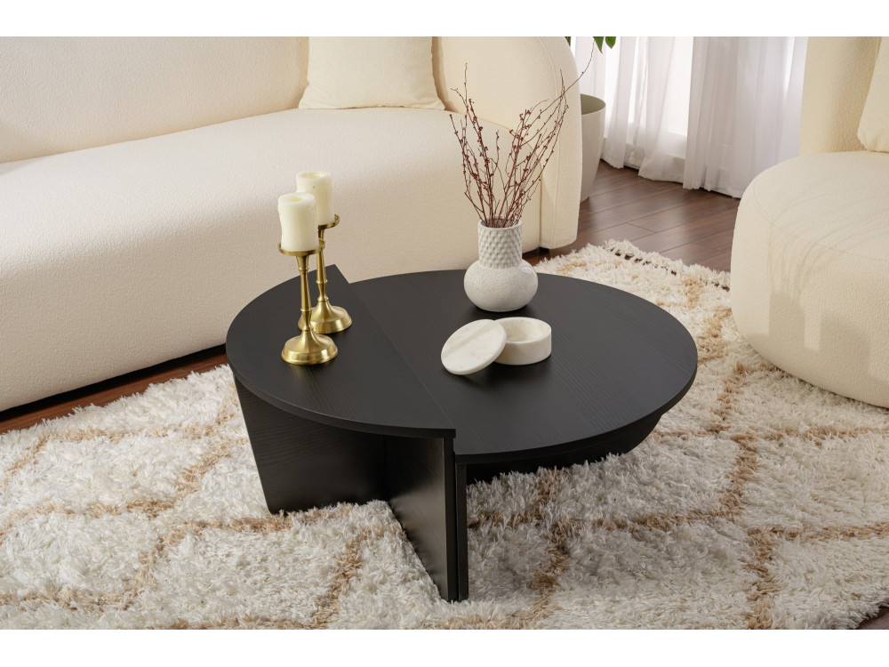 Houten salontafel "Orion" - 90 x 60 x 30 cm - Zwart hout