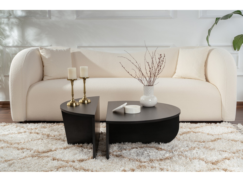 Houten salontafel "Orion" - 90 x 60 x 30 cm - Zwart hout