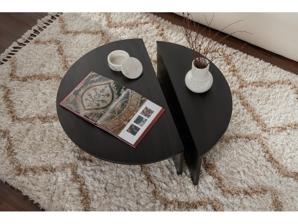 Houten salontafel "Orion" - 90 x 60 x 30 cm - Zwart hout
