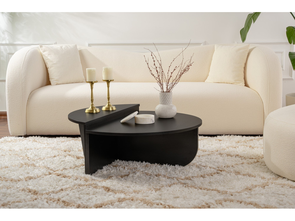 Houten salontafel "Orion" - 90 x 60 x 30 cm - Zwart hout