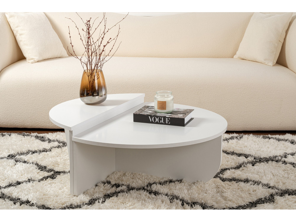 Houten salontafel "Orion" - 90 x 60 x 30 cm - Wit