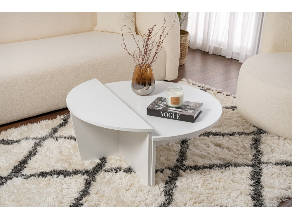 Houten salontafel "Orion" - 90 x 60 x 30 cm - Wit