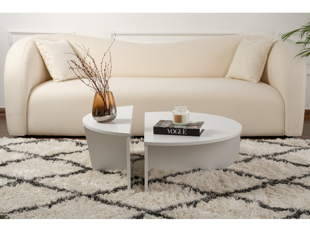 Houten salontafel "Orion" - 90 x 60 x 30 cm - Wit