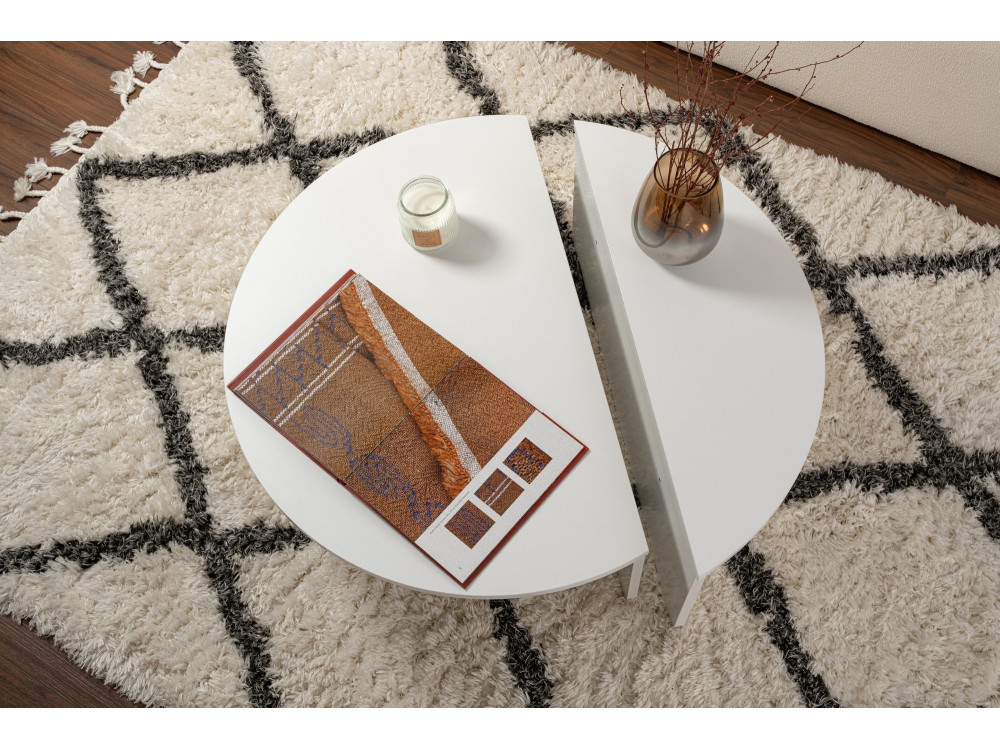 Houten salontafel "Orion" - 90 x 60 x 30 cm - Wit