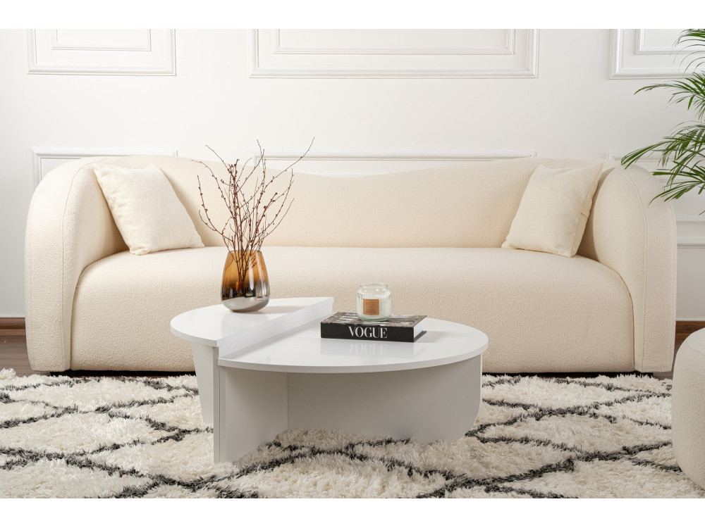 Houten salontafel "Orion" - 90 x 60 x 30 cm - Wit