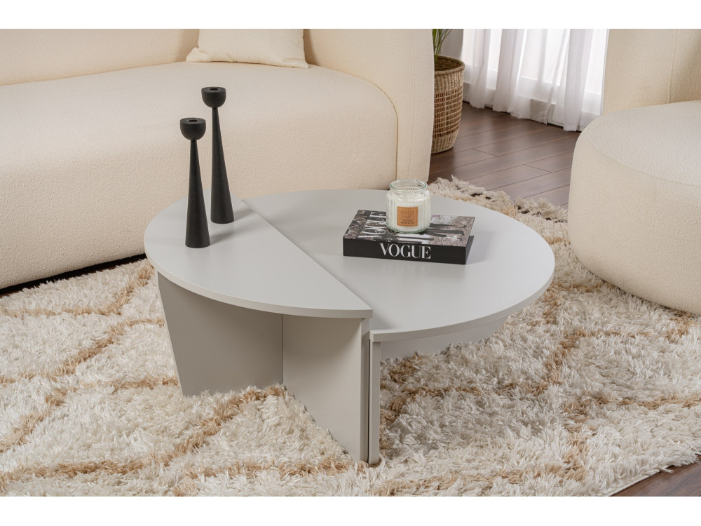 Houten salontafel "Orion" 90 x 60 x 30 cm - Grijs