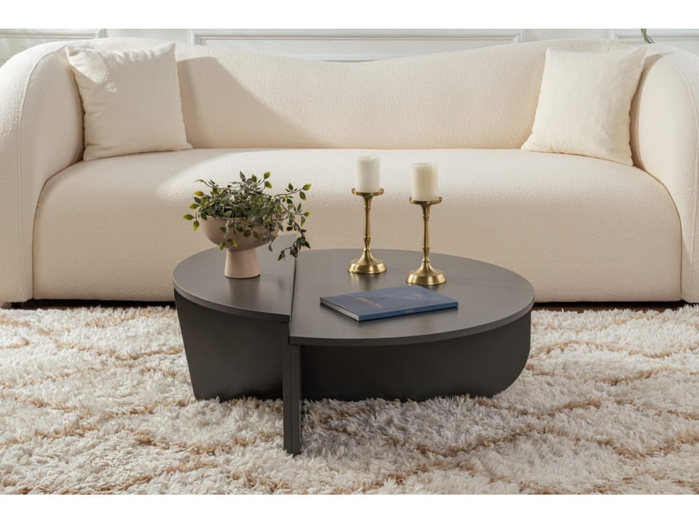 Houten salontafel "Orion" 90 x 60 x 30 cm - Antraciet