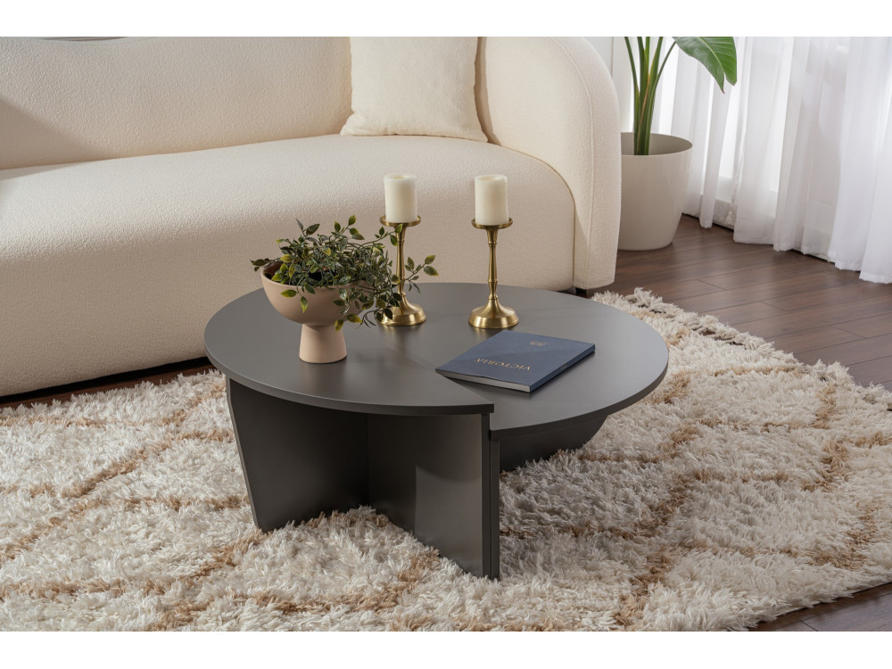 Houten salontafel "Orion" 90 x 60 x 30 cm - Antraciet