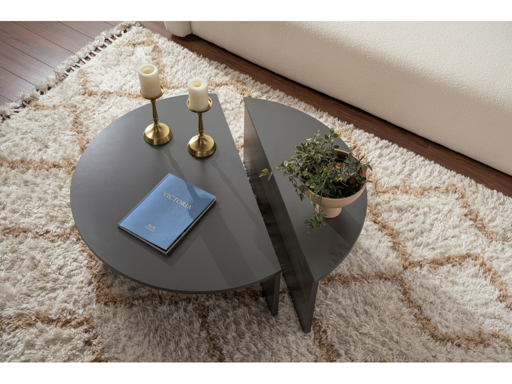 Houten salontafel "Orion" 90 x 60 x 30 cm - Antraciet