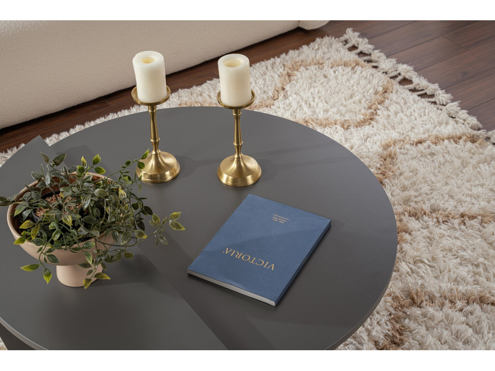 Houten salontafel "Orion" 90 x 60 x 30 cm - Antraciet
