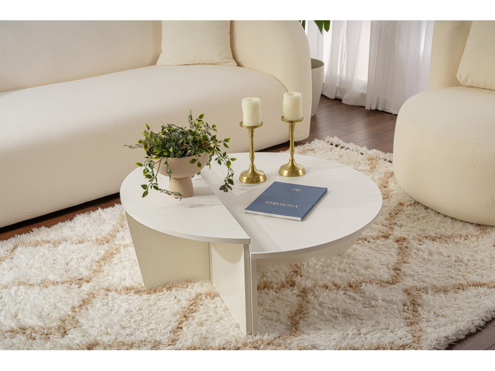 Houten salontafel "Orion" 90 x 60 x 30 cm - Hout wit