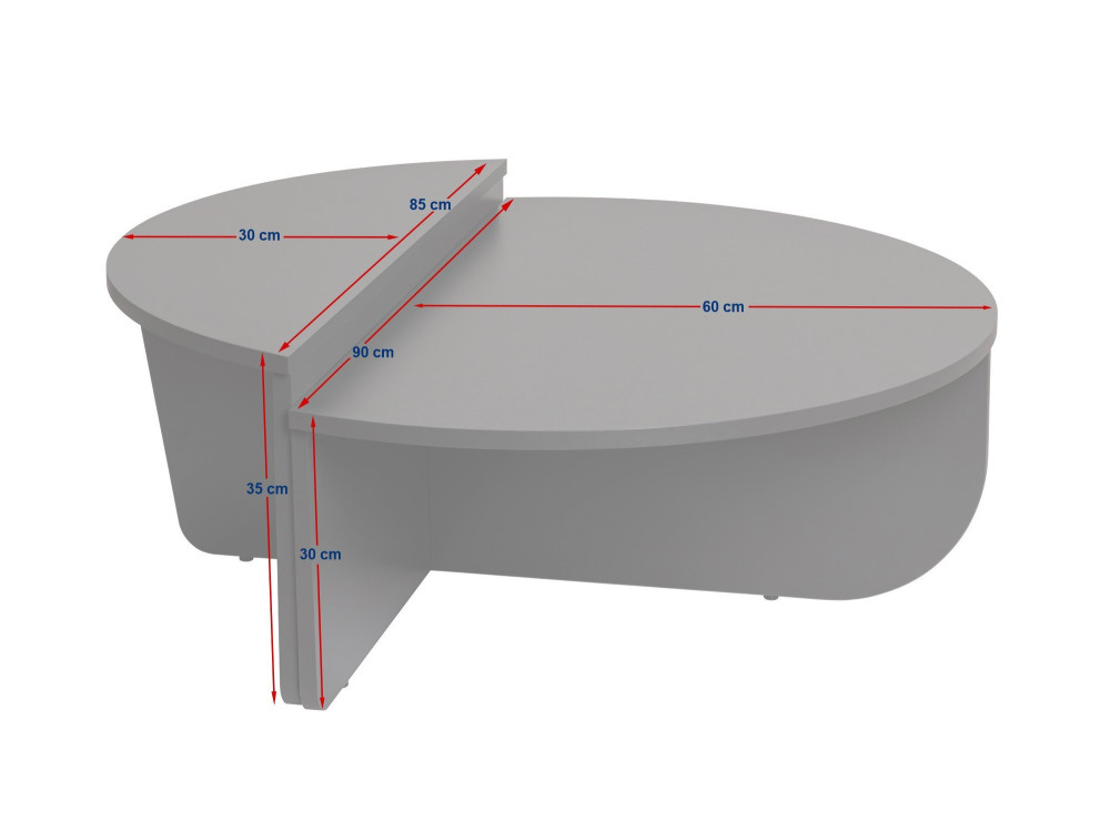 Houten salontafel "Orion" 90 x 60 x 30 cm - Hout wit
