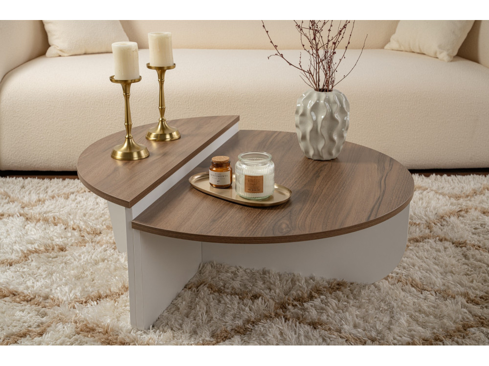 Houten salontafel "Orion" 90 x 60 x 30 cm - Notelaar