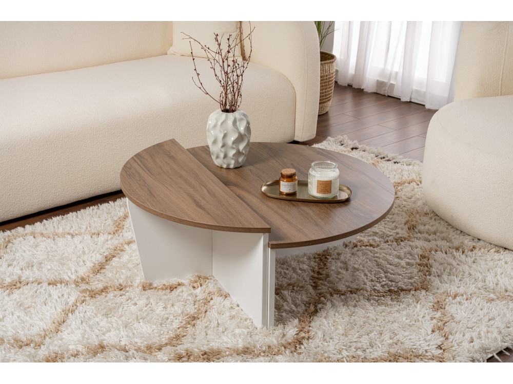 Houten salontafel "Orion" 90 x 60 x 30 cm - Notelaar