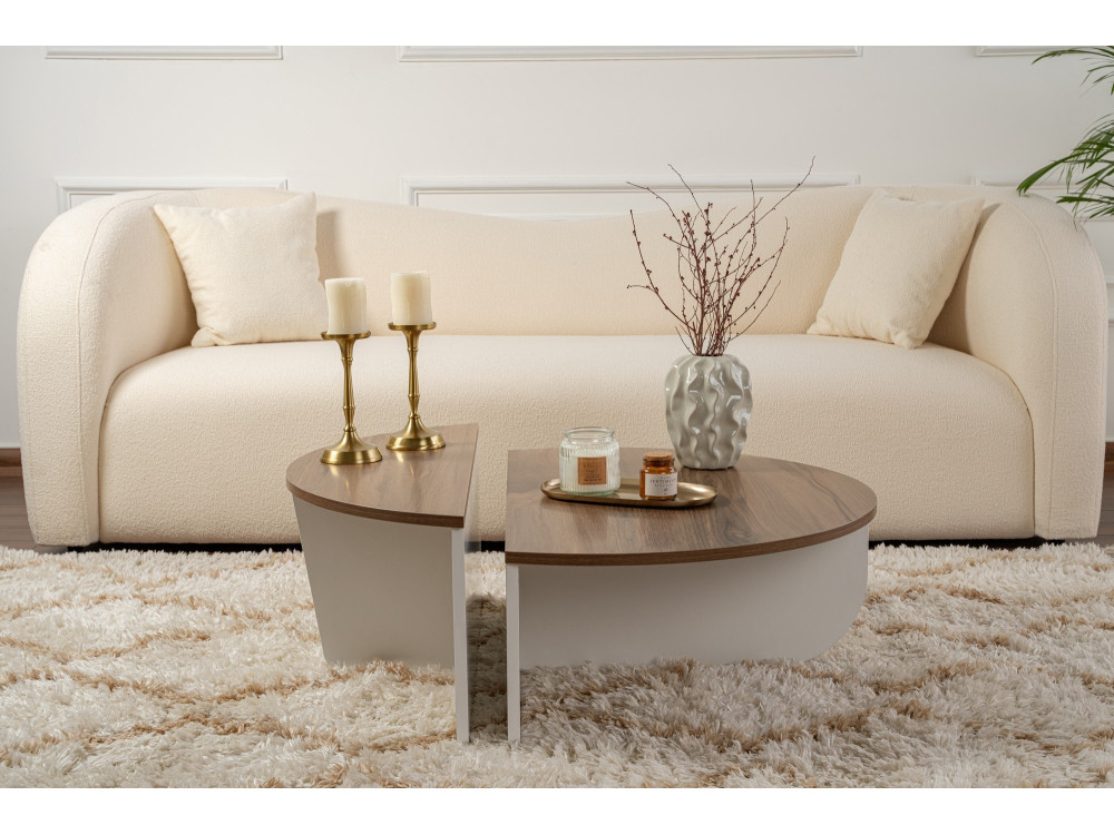 Houten salontafel "Orion" 90 x 60 x 30 cm - Notelaar